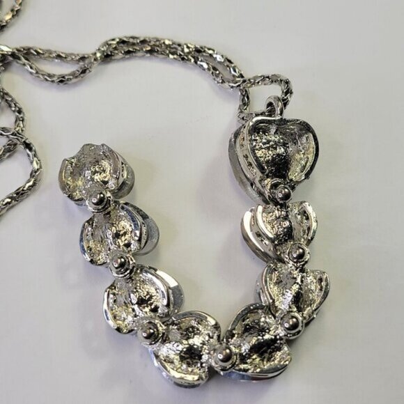 Crystal Heart Shape Pendants Necklace Long Statement Heart shape Necklace - Picture 5 of 8